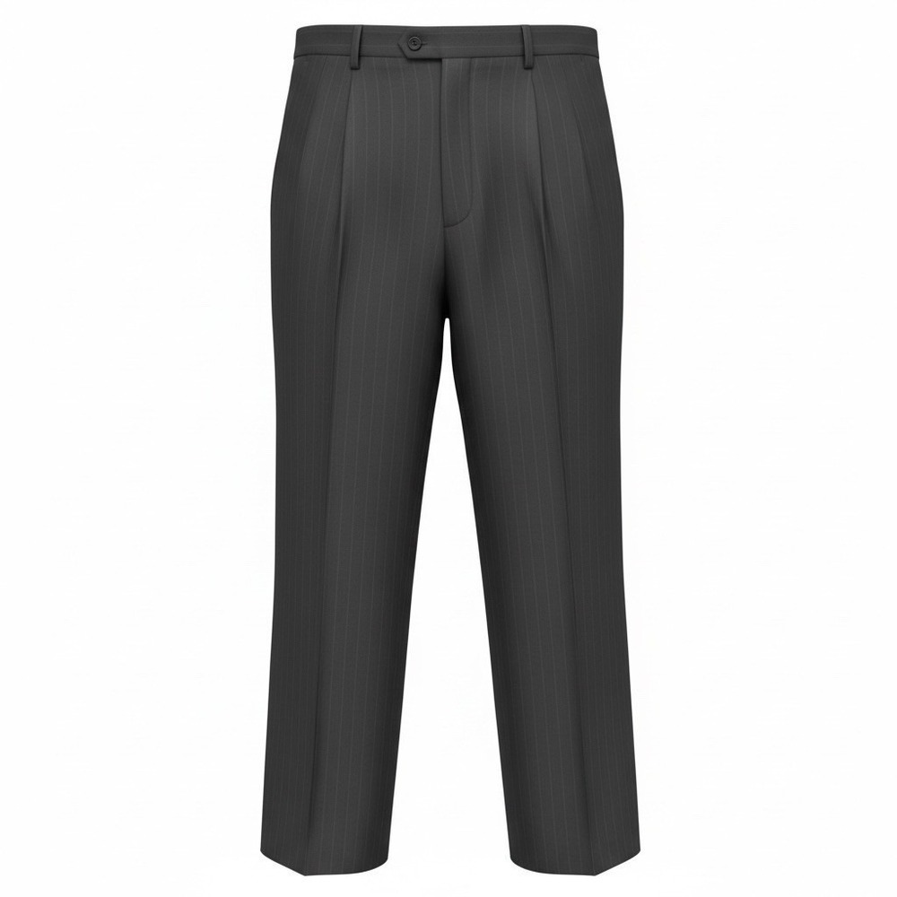 Pleated Pants Enrico Bertucci Mens 38X32 Black Cuffed Trousers Windowpane New